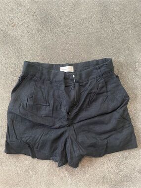 Abercrombie & Fitch Black Linen High-Waist Women's Shorts